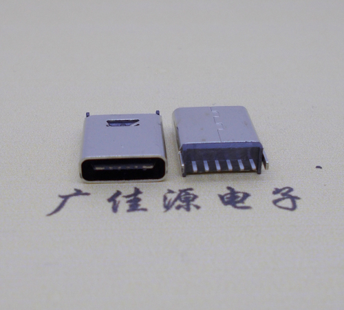 直立式插板Type-C6p母座连接器长