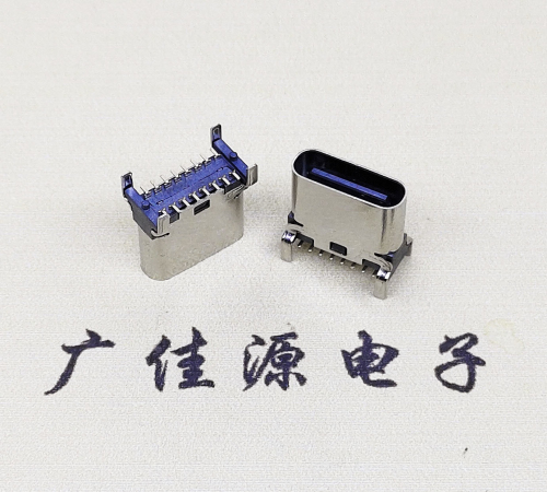 USB华为口连接器TYPE-C16P母座立式贴板