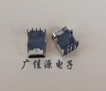 迷你Mini USB母座,四脚插件式/5PIN引脚DIP插板