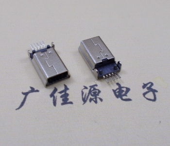 迷你Mini USB 5pin公头贴片,板上180度插头连接器
