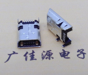 麦克MICRO USB 5pin母座加长款11.7MM,镀镍无翻边