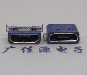 厂家直销Micro USB 5pin防水母座,B型口四脚插板