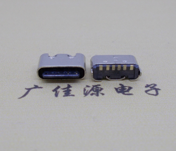 Type-C6p母座接口短体立贴5.0mm