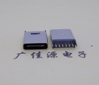 直立式插板Type-C6p母座连接器长H=10.0mm