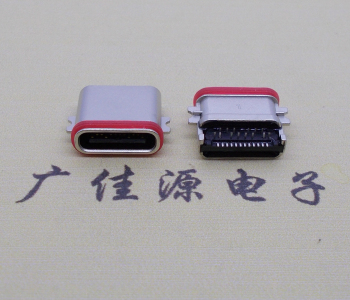 usb 3.1type-c24p母座沉板1.0mm前插后贴防水