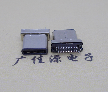 usb3.1type-c24p公头.铆合冲压两边带地脚双面插座