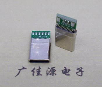 拉伸type c3.0公头带PCB板8个焊点24p带地线脚