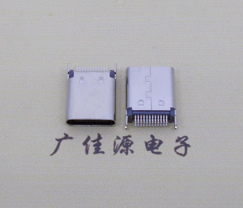 立式usb type c24p夹板连接器母座 高度10.5mm夹板距离0.8mm插脚为鱼叉脚