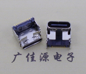 板上型type c16p四脚插板单排贴片垫高母座H=5.9、9.5mm