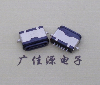 type c6p沉板防水母座卧式两脚插板沉板1.2mm/1.6mm/2.0mm